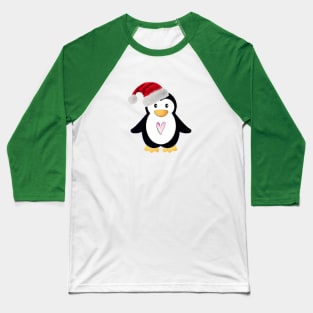 Santa Penguin Baseball T-Shirt